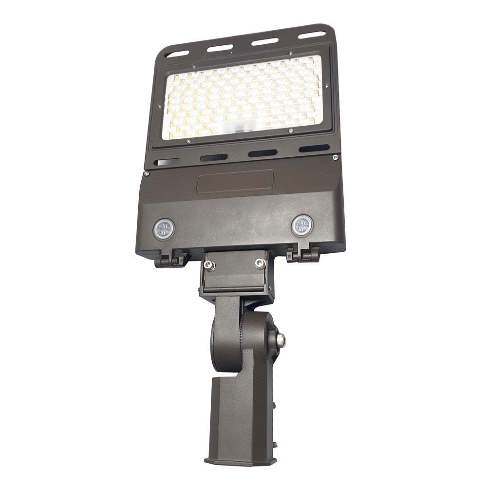 LED Outdoor Flood Light - Selectable 100/150/180 Watt - Arm Mount - 15600-25000 Lumens - Color Selectable 30K/40K/50K - 120-277V - Bronze Finish