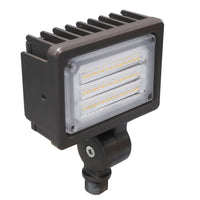 LED Outdoor Flood Light - 16 Watt - Knuckle Mount - 2000 Lumens - Color Selectable 35K/40/50K - 120-277V - Bronze Finish