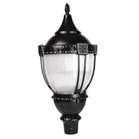 LED Designer Post Light - Large - Selectable 100/80/60 Watt - 13000 Max Lumens - Color Selectable 30K/40K/50K - 120-277V - Black - Fits Up to 3 Inch Pole Top