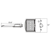 LED Parking Lot Area Light - Watt Selectable - 60/90/120/140W - Color Selectable 30K/40K/50K - 23000 Max Lumens - Wall Mount