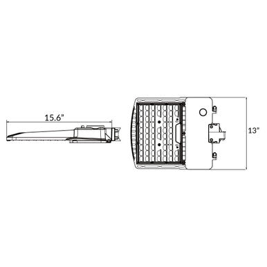LED Parking Lot Area Light - Watt Selectable - 60/90/120/140W - Color Selectable 30K/40K/50K - 23000 Max Lumens - Wall Mount W/ Photocell