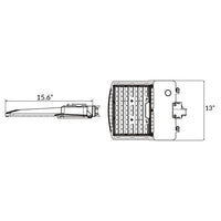 LED Parking Lot Area Light - Watt Selectable - 140W/120W/90W/60W - Color Selectable 30K/40K/50K - 23000 Max Lumens - 480V - Yoke Mount - Bronze Finish