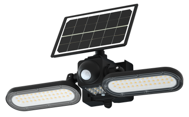 LED Solar Wall Lights - 15 Watt - 6000K Daylight Deluxe - Black Finish