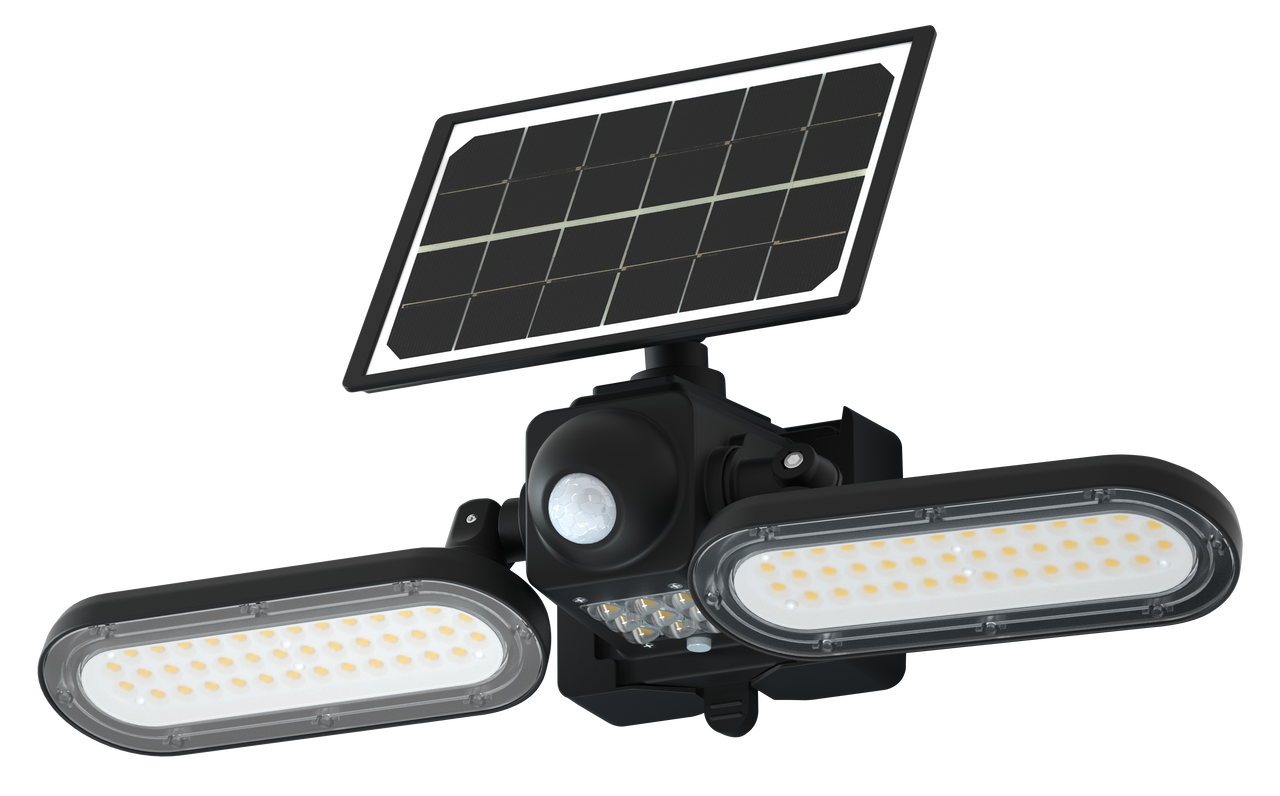 LED Solar Wall Lights - 15 Watt - 6000K Daylight Deluxe - Black Finish