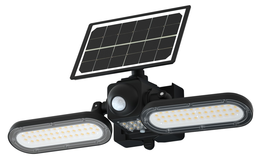 LED Solar Wall Lights - 15 Watt - 6000K Daylight Deluxe - Black Finish