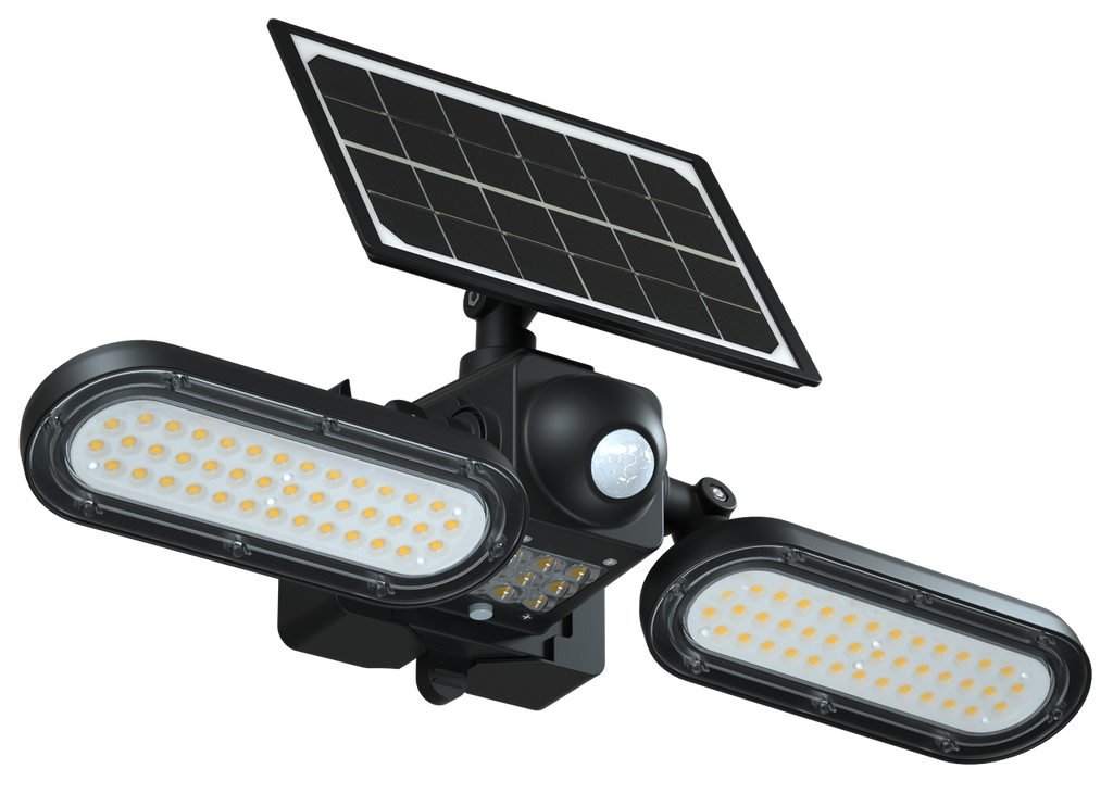 LED Solar Wall Lights - 15 Watt - 6000K Daylight Deluxe - Black Finish