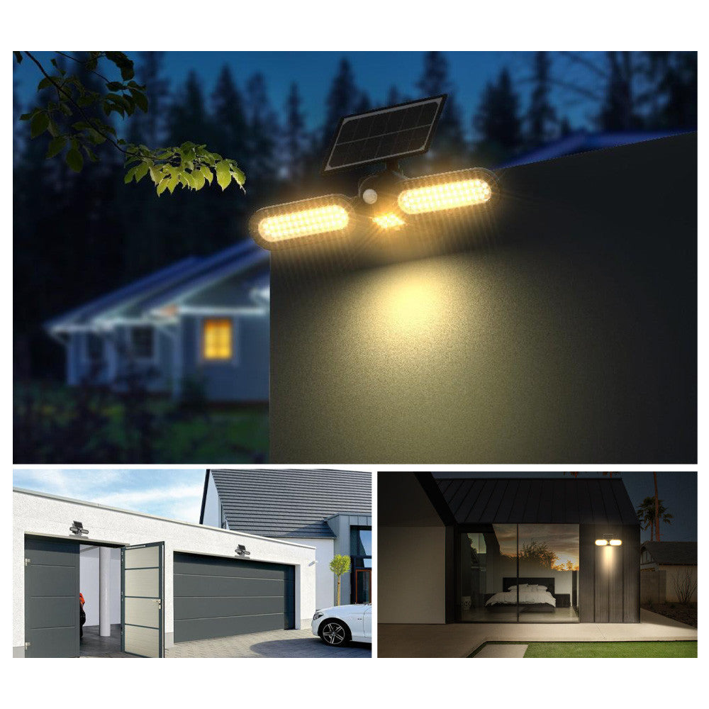 LED Solar Wall Lights - 15 Watt - 6000K Daylight Deluxe - Black Finish