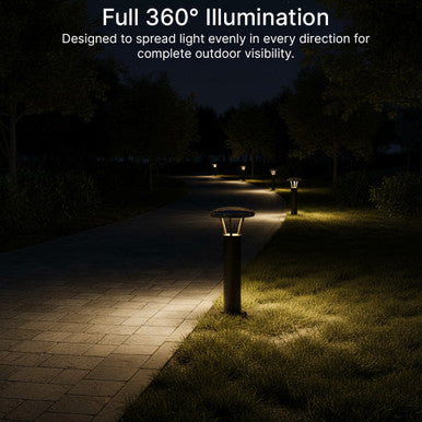 LED Solar Bollard Lights with Remote - Height 36 Inches- 2 Watt - 350 Lumens - Color Selectable 30K/50K - Anchor Bolts & Plate Included - Black Finish