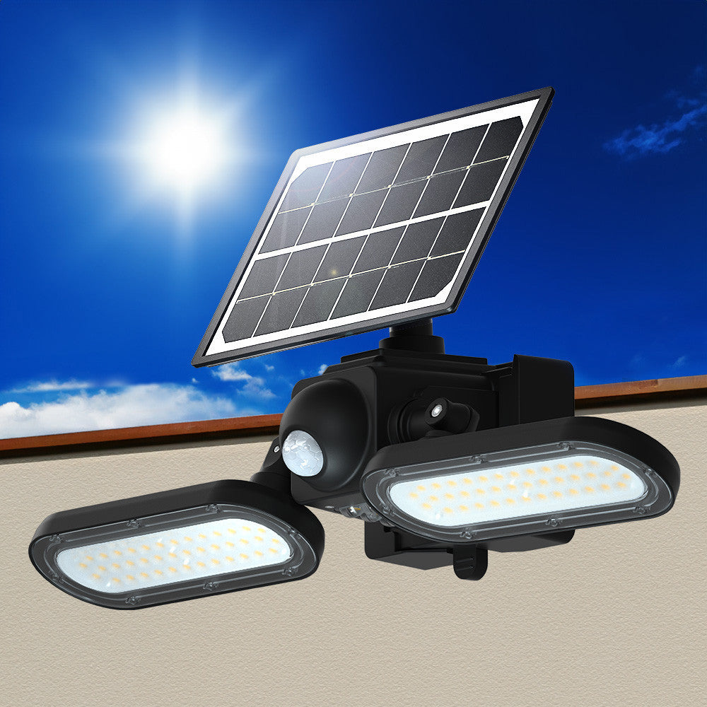 LED Solar Wall Lights - 15 Watt - 6000K Daylight Deluxe - Black Finish