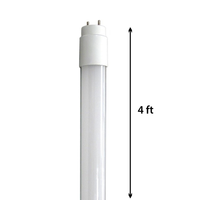 LED T8 Linear Retrofit Bulb - 4 Foot - 9.5 Watt - 1650 Lumens - 3500K Neutral White - Electronic T8 Ballast Compatible Only