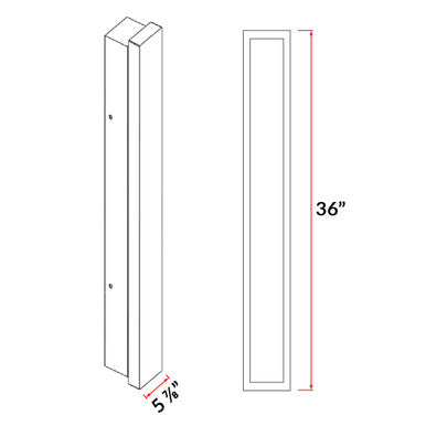 Decorative Edge Lit LED Wall Sconce - 36in.X5-7/8in. - 30 Watt - Max Lumens 2356 - Color Temperature Selectable 30K/40K/50K - 120-277V - Black Finish