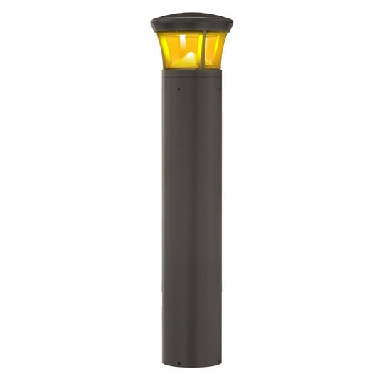 Turtle Friendly Amber LED Bollard - Dome Top - Selectable 24/15/12 Watt - 36 Inch - 120/277V - Bronze Finish