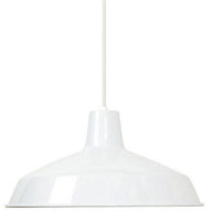White Industrial Warehouse Style Pendant - 16in. Diameter