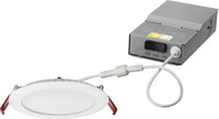 6 Inch Wafer Thin LED Downlight, Color Selectable 30K/40K/50K, 90+ CRI, Matte White