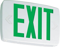Quantum LED ThermoPlastic Exit, Stencil Face, White, Single with Extra Face Plate & Color Panel for Field Conversion to Double Face, Green, Dual Voltage, Emergency, SeaLED, Maintnenance Free Nickel-Cadmium Battery