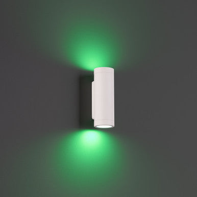 Smart Color Changing LED Cylinder Wall Mount in White