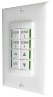 Low Voltage Push-Button Wallpod, 4 scene control, Raise/Lower Dimming, White