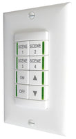 Low Voltage Push-Button Wallpod, 4 scene control, Raise/Lower Dimming, Grayscale, White
