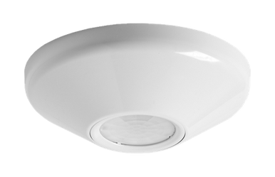 Low Voltage Ceiling Mount Sensor, PhotoControl w/ Auto Dimming; 0-10V Output Provided by Other Device(s), Rear RJ-45 Ports