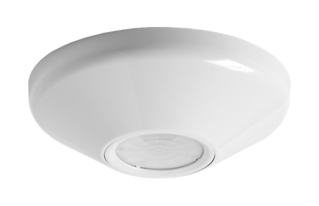 Low Voltage Ceiling Mount Sensor, PhotoControl w/ Auto Dimming 0-10V Output Provided by Other Device(s), Rear RJ-45 Ports
