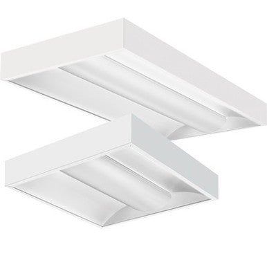 LED 2x4 Volumetric Architectural Surface Mount, Nominal 4000 lumens, Acrylic diffuser, linear prismatic lens, eldoLED dimming 1pct, 80+ CRI, 4000K, SKU - 228C93 - 2VTLX4 40L ADP EZ1 LP840