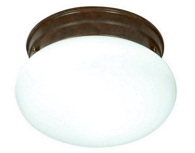 1 Light - 8"  - Flush Mount - Small White Mushroom