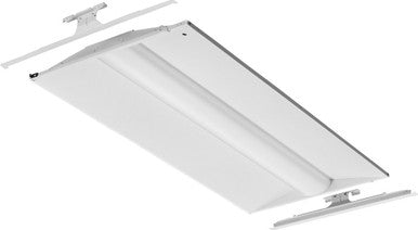 Nominal 4000 lumens high efficiency, Acrylic diffuser, linear prismatic lens, Generic dimming driver (0-10v), dims to 1pct, 80+ CRI, 3500K, SKU - 265E9F - 2BLT4R 40LHE ADP GZ1 LP835