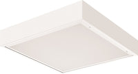 T LED surface mount, 2x2, Nominal 3300 lumens, Flush aluminum, white, #12 pattern acrylic, eldoLED dimming 1pct, 80+ CRI, 3500K, SKU - 231TVC - 2TLX2 33L FW A12 EZ1 LP835