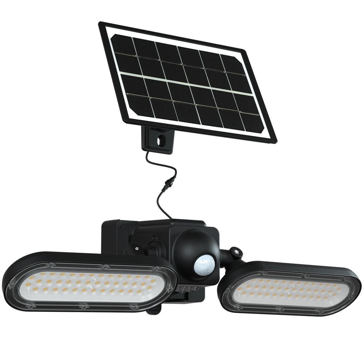 LED Solar Wall Lights - 15 Watt - 6000K Daylight Deluxe - Black Finish