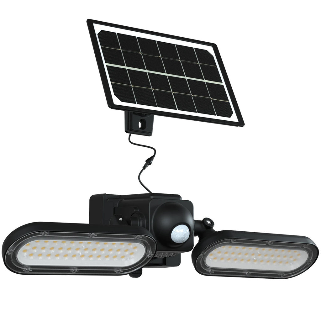 LED Solar Wall Lights - 15 Watt - 6000K Daylight Deluxe - Black Finish