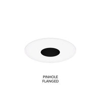 3IN Adjustable Pinhole, Black Specular, Self Flanged,  White painted flange, Wet Location Listing