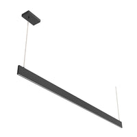 Architectural Slim Pendant Light - Multiwatt 20W/23W/26W/29W - Max 2600 Lumens - 4 Foot - Black Finish - Color Tunable 27K/30K/35K/40K/50K - Frosted Lens - Suspension Cable Mount - 120-277V