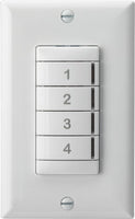 Low Voltage Push-Button Wallpod, 4 scene control, White