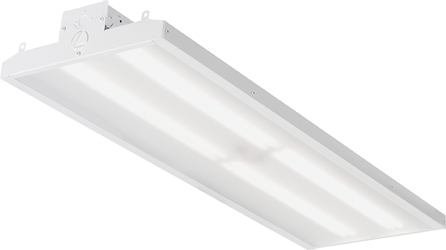 LED economical linear bay light, 48IN, 30, 000LM, Acrylic lens, textured, clear, Medium, 120V-277V, Generic driver 0-10V dimming, 4000K, 80 color rendering index, White