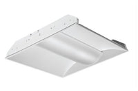 LED 2x2 Volumetric Architectural Fixture, Nominal 4000 LM, Curved, Linear Prismatic, Dimming 1%, 80+ CRI, 4000K