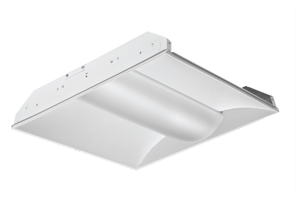 LED 2x2 Volumetric Architectural Fixture, Nominal 4000 LM, Curved, Linear Prismatic, Dimming 1%, 80+ CRI, 4000K