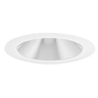 Aculux 2-in Round Hyperbolic Downlight Self Flanged Cone, White - 2DH W FM