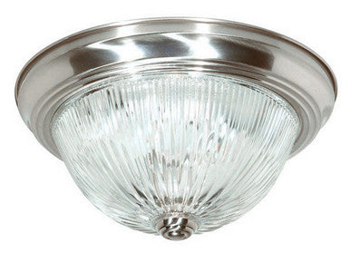 2 Light - 13" - Flush Mount - Clear Ribbed Glass 298