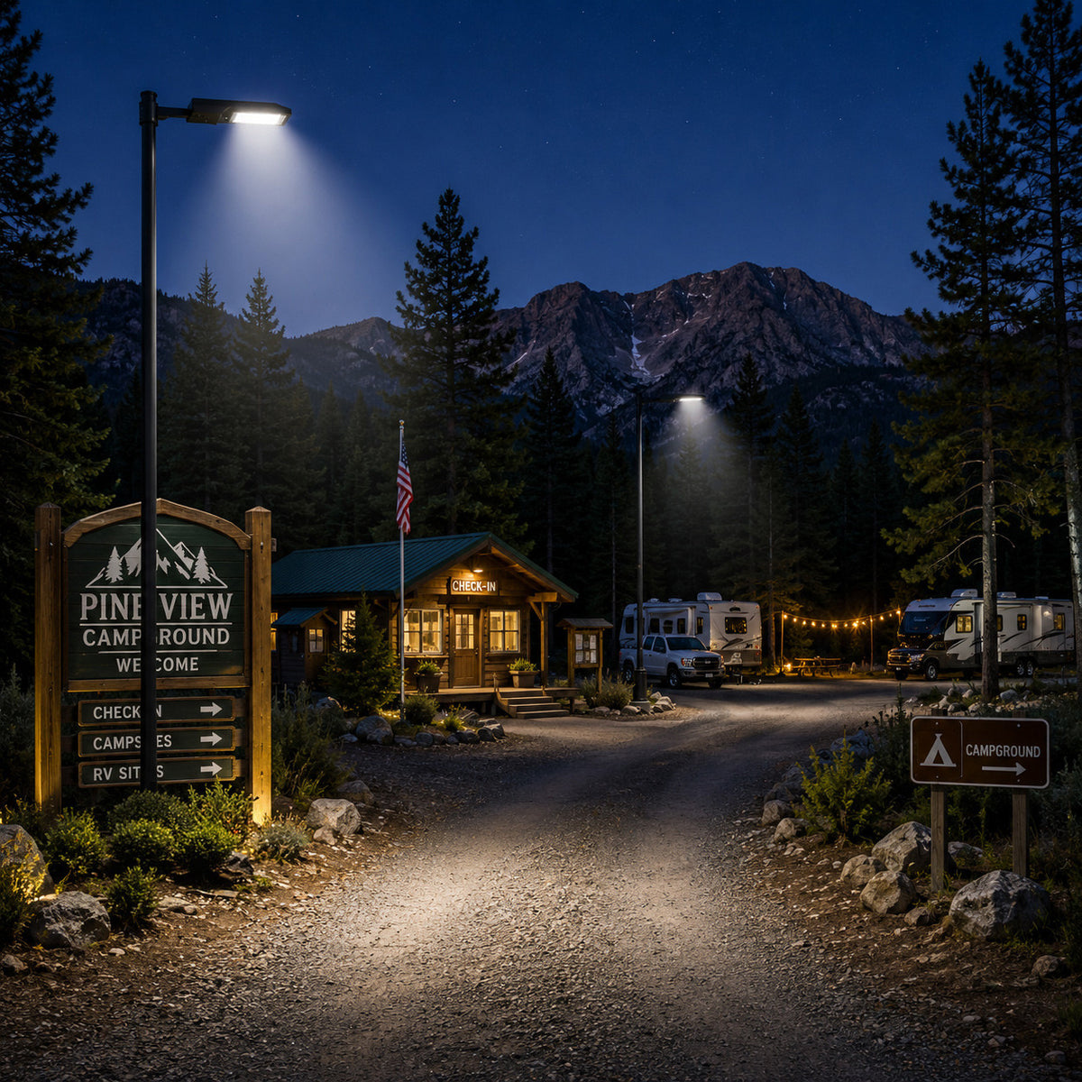 LED Dusk to Dawn Outdoor Solar Lights - Post or Wall Mounted - Choose from Multiple Wattages