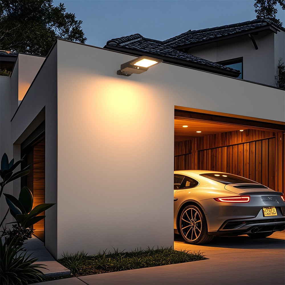 LED Solar Dusk to Dawn Light - 40 Watt - 6000 Lumens - 5000K Daylight - Wall or Post Mount - with Programmable Motion Sensor