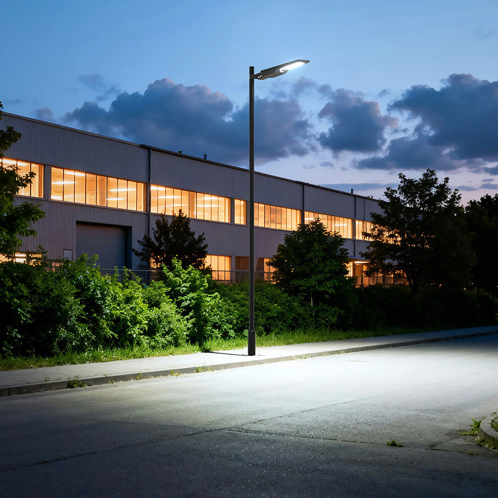 LED Solar Dusk to Dawn Light - 40 Watt - 6000 Lumens - 5000K Daylight - Wall or Post Mount - with Programmable Motion Sensor
