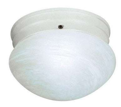 1 Light - 8"  - Flush Mount - Small Alabaster Mushroom