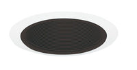 Juno 5IN Down-Light Baffle Trim, Black, White Trim Ring - 205 BWH