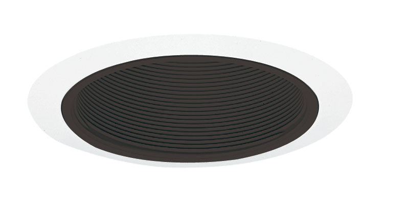 Juno 5IN Down-Light Baffle Trim, Black, White Trim Ring - 205 BWH