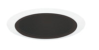Juno 5IN Down-Light Baffle Trim, Black, White Trim Ring - 205 BWH