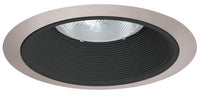 6IN Downlight Tapered Baffle Trim, Black, Satin Chrome Trim Ring - 24 BSC