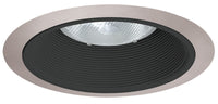 6IN Downlight Tapered Baffle Trim, Black, Satin Chrome Trim Ring - 24 BSC