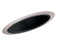 6IN Down-Light Baffle Trim, Black, White Trim Ring