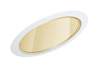 6IN Standard Slope Down-Light Reflector Cone Trim, White, White Trim Ring