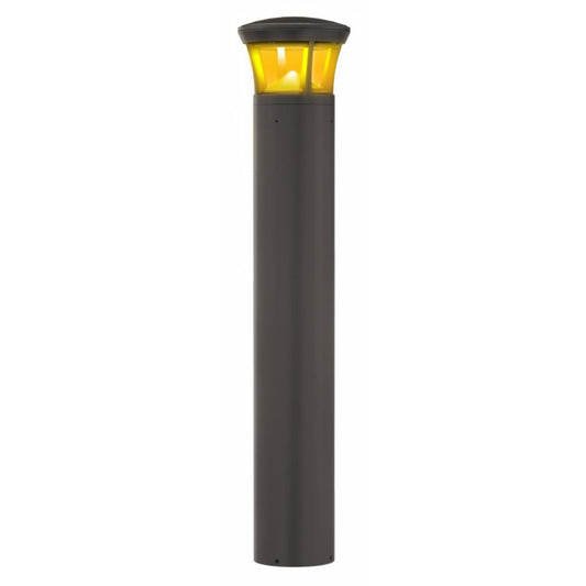 Turtle Friendly Amber LED Bollard - Dome Top - Selectable 24/15/12 Watt - 42 Inch - 120/277V - Bronze Finish